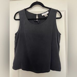 Simple black 100% silk tank